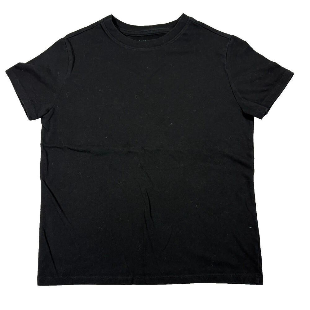 Cat & Jack Kids Youth L 10/12 Black T Shirt Solid Basic School Uniform Layering